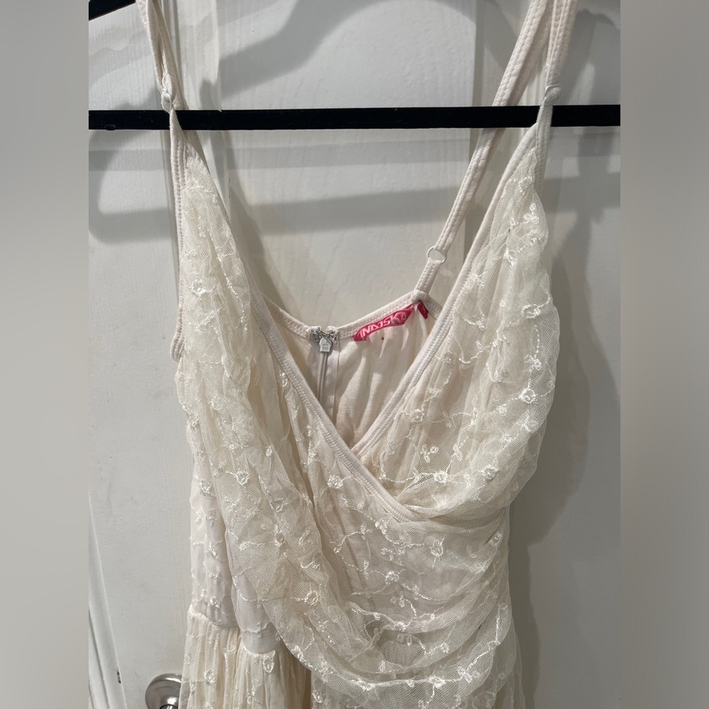Cream Lace Romantic Boho Dress Medium - Picture 3 of 5
